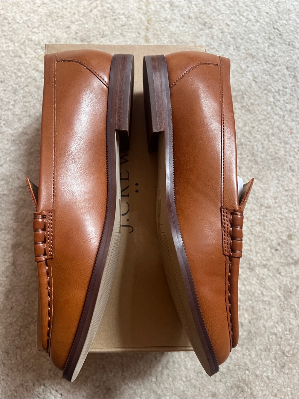 J. Crew Women’s Leather Penny Loafers in Cognac - Picture 4 of 6